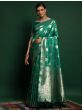 Ravishing Green Zari Weaving Silk Festival Wear Saree With Blouse