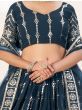 Gorgeous Navy Blue Sequins Embroidered Georgette Lehenga Choli
