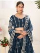 Gorgeous Navy Blue Sequins Embroidered Georgette Lehenga Choli
