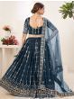 Gorgeous Navy Blue Sequins Embroidered Georgette Lehenga Choli
