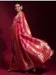 Abundant Pink Zari Weaving Silk Festive Wear Saree With Blouse