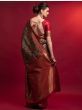 Marvelous Red And Black Heavy Zari Weaving Silk Wedding Wear Saree