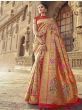Red Floral Banarasi Silk Wedding Wear Saree