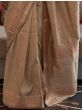Captivating Brown Zari Weaving Tussar Silk Saree With Blouse
