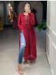 Gorgeous Maroon Embroidered Georgette Events Wear Nayra Cut Kurti
