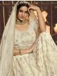 White Gota Thread Embroidered Georgette Wedding Wear Lehenga Choli 