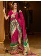 Green & Pink Soft Silk Festive Wear Saree With Blouse