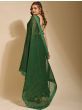 Lovely Green Sequins Party Wear Georgette Saree With Blouse