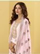 Blush Pink Embroidered Georgette Festival Wear Salwar Kameez