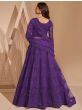 Captivating Purple Thread Embroidered Net Party Wear Lehenga Choli