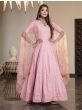 Pink Stone Thread Embroidered Georgette Party Wear Anarkali Gown