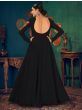 Black Gamthi Work Georgette Festive Wear Gown