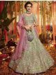 Green Foil Mirror Organza Silk Bridal Wear Lehenga Choli 