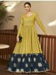 Marvelous Multi-Color Foil Work Georgette Party Wear Anarkali Gown