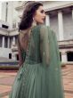 Fabulous Ombre Green Sequins Embroidery Chinon Party Wear Gown
