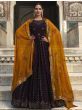 Elegant Purple Sequined Embroidered Georgette Festival Wear Gown