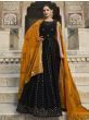 Stunning Black Sequined Embroidered Georgette Festival Wear Gown