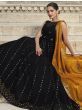 Stunning Black Sequined Embroidered Georgette Festival Wear Gown