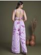 Captivating Lavender Shibori Printed Silk Ready-Made Crop Top Palazzo