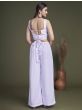 Alluring Lavender Georgette Ready-Made Crop Top Palazzo With Jacket
