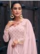 Ravishing Baby Pink Embroidered Georgette Readymade Palazzo Suit  