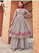 Alluring Grey Embroidered Georgette Readymade Palazzo Suit