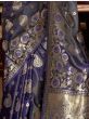 Enchanting Purple Zari Weaving Pure Satin Saree With Blouse