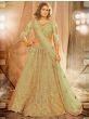 Green Zari Embroidered Net Wedding Wear Lehenga Choli