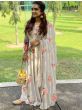 Charming Off-White Printed Georgette Ready-Made Anarkali Gown