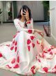 Gorgeous White Floral Printed Silk Gown With Dupatta