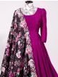 Stunning Purple Party Wear Silk Gown With Printed Dupatta