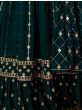 Alluring Green Sequins Embroidered Georgette Ready Made Anarkali Suit
