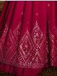 Elegant Dark Pink Sequins Georgette Ready Made Anarkali Suit
