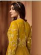 Superb Mustard yellow Sequins Georgette Ready Made Anarkali Suit