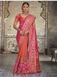 Wonderful Pink Embroidered Silk Wedding Wear Saree (Default)