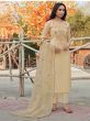 Readymade Cream Embroidered Chanderi Festive Pant Suit With Dupatta