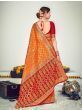 Orange Banarasi Silk Wedding Wear Saree