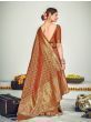 Brown Banarasi Silk Wedding Wear Saree