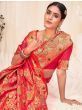 Hot Pink Banarasi Silk Wedding Wear Saree With Blouse