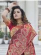 Imposing Brown Zari Weaving Banarasi Silk Wedding Wear Saree