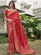 Red Weaving Banarasi Silk Wedding Wear Saree