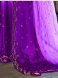 Stunning Lavender Swaroski Diamond Silk Function Wear Saree
