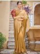 Enchanting Mustard Fully Sequined Chinon Party Wear Saree