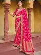 Ravishing Dark Pink Multi Work Pure Dola Silk Traditional Saree