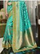 Dazzling Sky-Blue Weaving Silk Reception Saree With Blouse