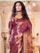 Ravishing Purple Golden Zari Weaving Kanjivaram Silk Saree