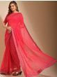 Fetching Pink Sequins Georgette Saree With Blouse