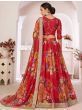 Amazing Red Digital Printed Georgette Wedding Wear Lehenga Choli