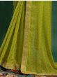 Superior Olive Green Bandhani Printed Chiffon Saree With Blouse