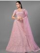 Pink Dori Embroidered Net Bridal Lehenga Choli